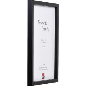 Effect Holzrahmen Profil 58 zwart 25x80 cm klarglas en afstandstang