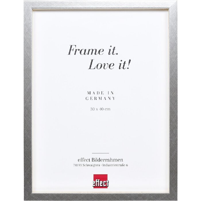 Effect Holzrahmen Profil 58 zilver 70x70 cm houten wandlijst met klarglas en afstandsleister