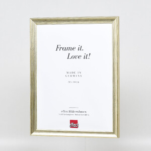 Effect wandspiegel met houten profiel, antik zilver, 18x24 cm