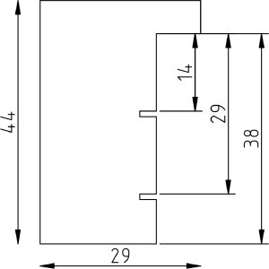 Effect Wandspiegel Profil 55 wit 30x45 cm
