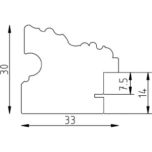 Effect Houten Spiegel 40x60 cm Goud – Barok Design