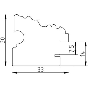 Effect Holzrahmen Profil 75 Barokkast goud 70x70 cm met museumsglas acryl