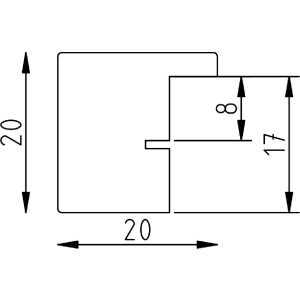 Effect Holzrahmen Top Cube 10x10 cm wit met acrylglas museumkwaliteit