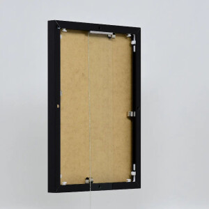 Effect aluminium fotolijst Quadro 21x28 cm zwart hoogglans museumglas