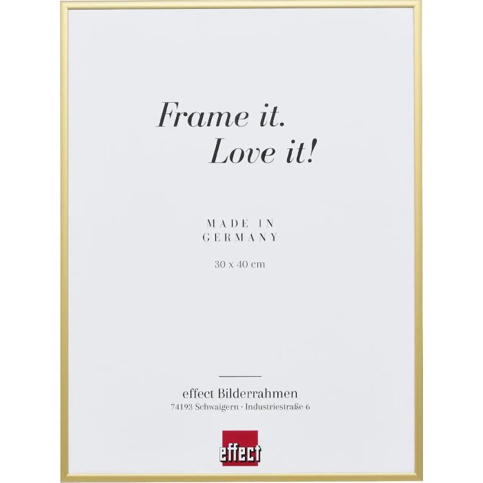 Effect aluminium fotolijst Quadro 23x70 cm goud museumglas