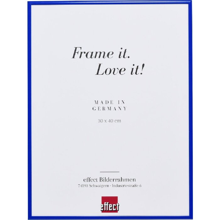 Effect Quadro Aluminium fotolijst 60x60 cm blauw met museumglas