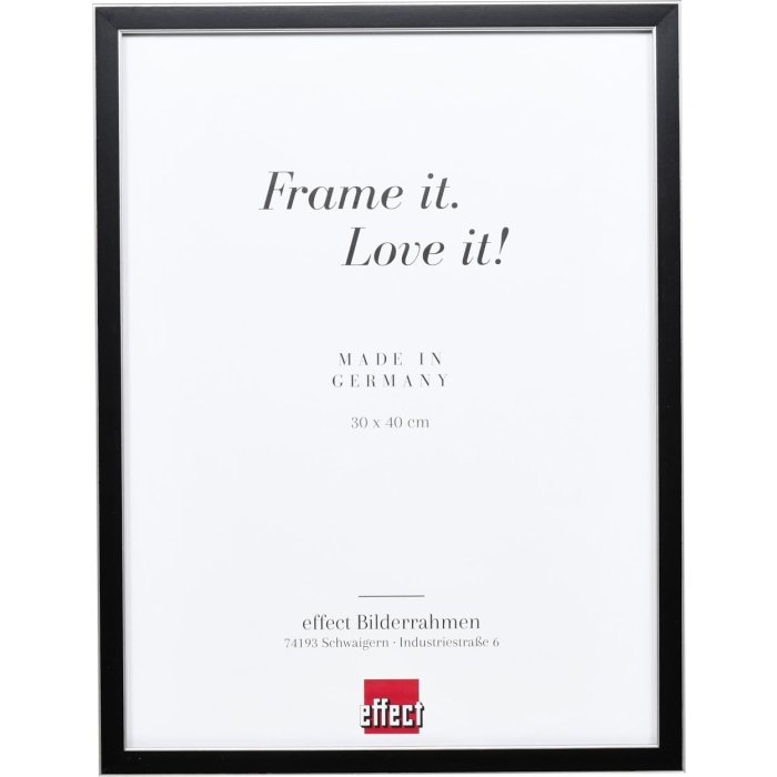 Effect massief houten fotolijst profiel 39 zwart 13x13 cm Museumglas
