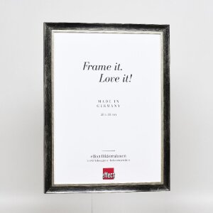 Effect Holz-Bilderrahmen Profil 40 Platin 10x10 cm Museumsglas