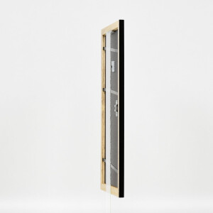 Clayre & Eef Effect Holz-Bilderrahmen Profil 43 Zwart Hoogglans 29,7x42 cm Museumsglas