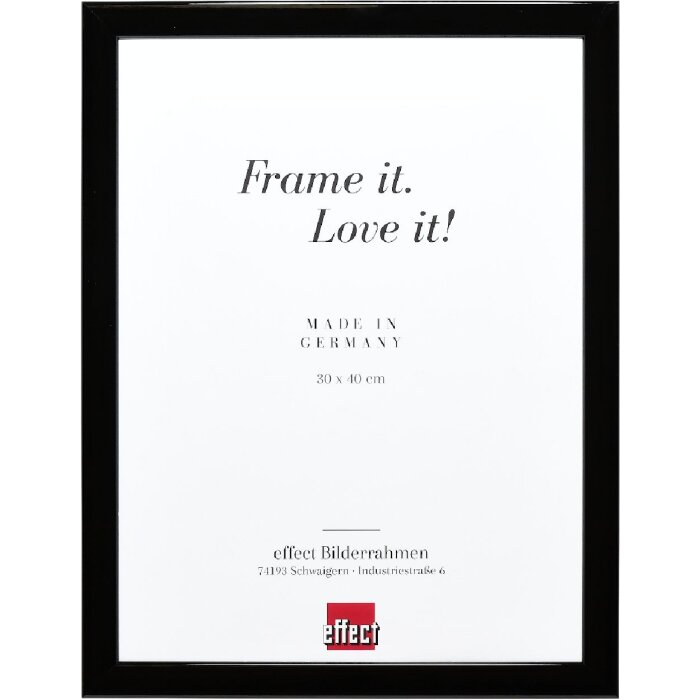 Effect Holz-Bilderrahmen Profil 43 Zwart Hoogglans 35x50 cm Museumsglas