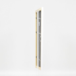 effect Houten fotolijst Profiel 43 wit hoogglans 60x60 cm met museumglas