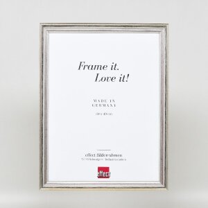 Effect houten lijst barokstijl zilver 35x50 cm museumglas