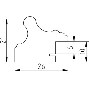 Clayre & Eef effect houten fotolijst Profil 44 goud 42x59,4 cm met museumsglas