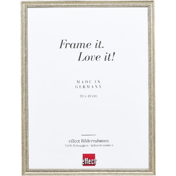 Effect houten fotolijst Profil 66 antiek zilver 13x18 cm met museumsglas