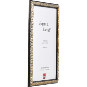 Effect Holz Bilderrahmen Profil 86 Barok 45x80 cm zwart-zilver museumglas