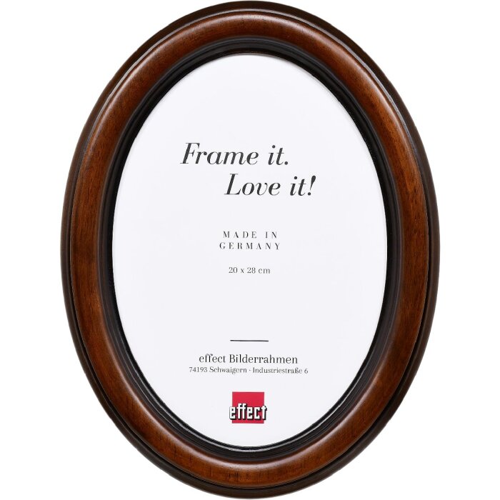 Effect houten fotolijst oval profiel 10x15 cm notbruin