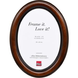 Effect houten fotolijst oval profiel 10x15 cm notbruin