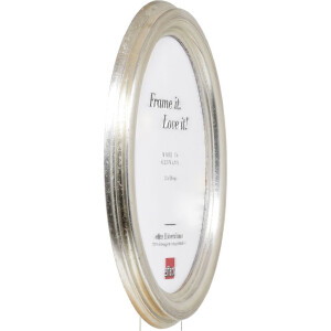 Effect ovale fotolijst 10x15 cm zilver, handgemaakt massief hout