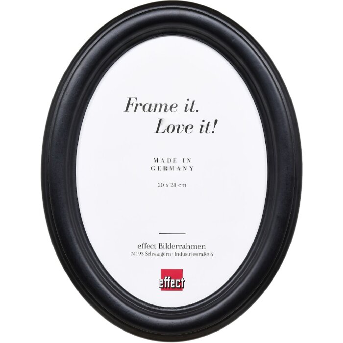 Effect houten fotolijst oval zwart 18x24 cm