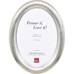 Effect ovale houten fotolijst 20x25 cm zilver