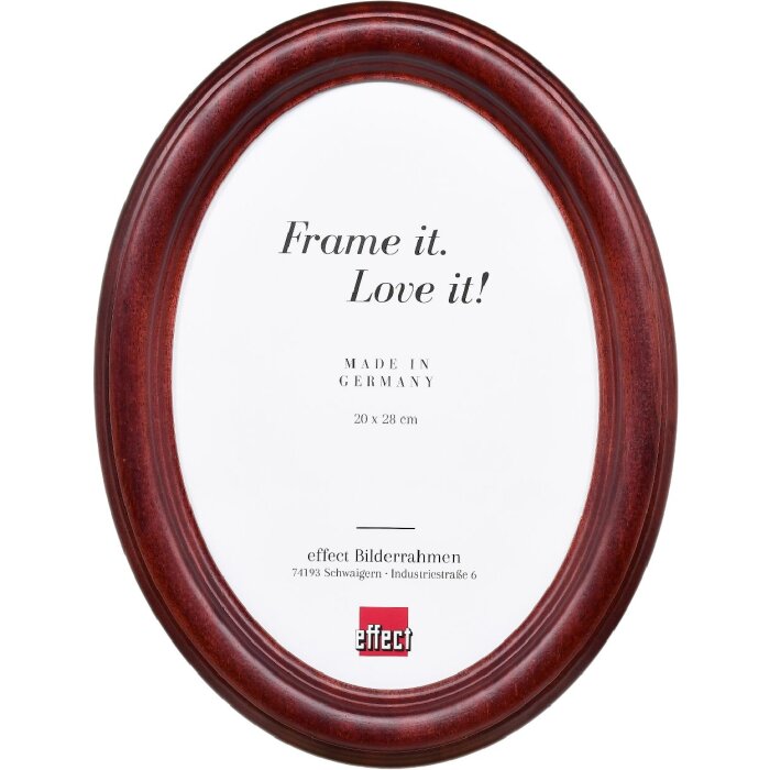 Effect ovale houten fotolijst 30x40 cm mahonie