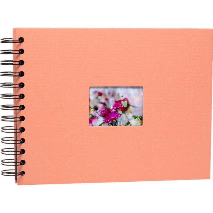 HNFD Spiraalalbum BULDANA koraal 23x17 cm 40 zwarte paginas