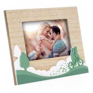 ZEP Houten Portretlijst Sheila 10x15 cm Groen Fiets Fotolijstje