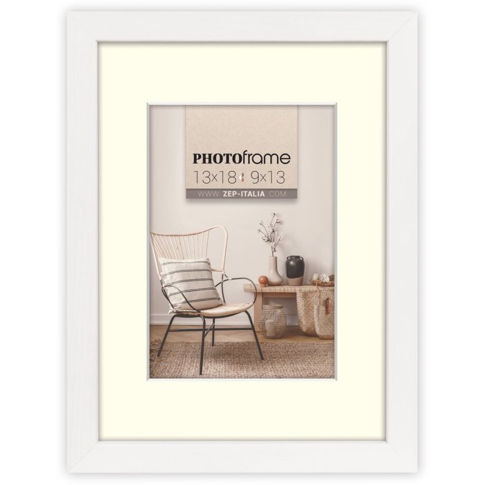 ZEP Houten lijst Malmo wit 15x20 cm met Passepartout 10x15 cm