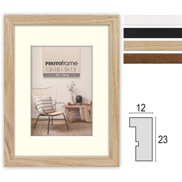 ZEP Houten lijst Malmo 13x18 cm tot 50x70 cm met Passepartout