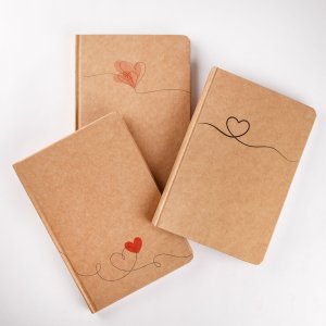 Walther notitieboek Tribal Heart bruin 21x15 cm 80 vel gestippeld