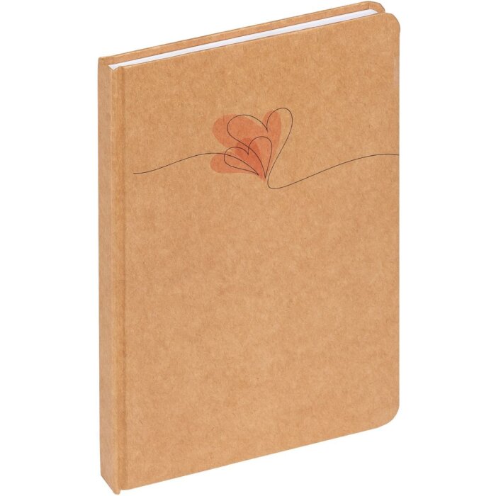 Walther Notitieboek Hart bruin 21x15 cm 80 vel gestippeld