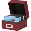 HNFD Linnen fotodoos Sawala 700 fotos 10x15 cm met tussenschotten Linnen rood