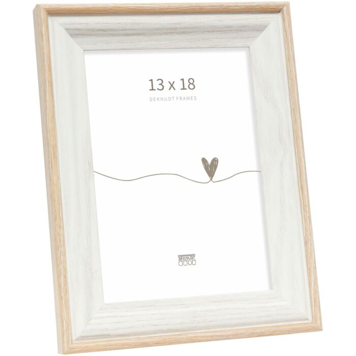Deknudt Houten lijst S68VG1 wit-natuur 13x18 cm