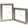 Deknudt dubbele kunststof lijst S41VD1 zilver 2 fotos 13x18 cm
