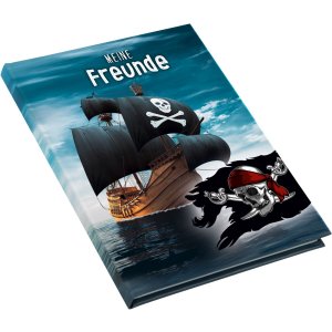 Goudboekje Vriendenboek Piraten! 15x21 cm 88 geïllustreerde paginas