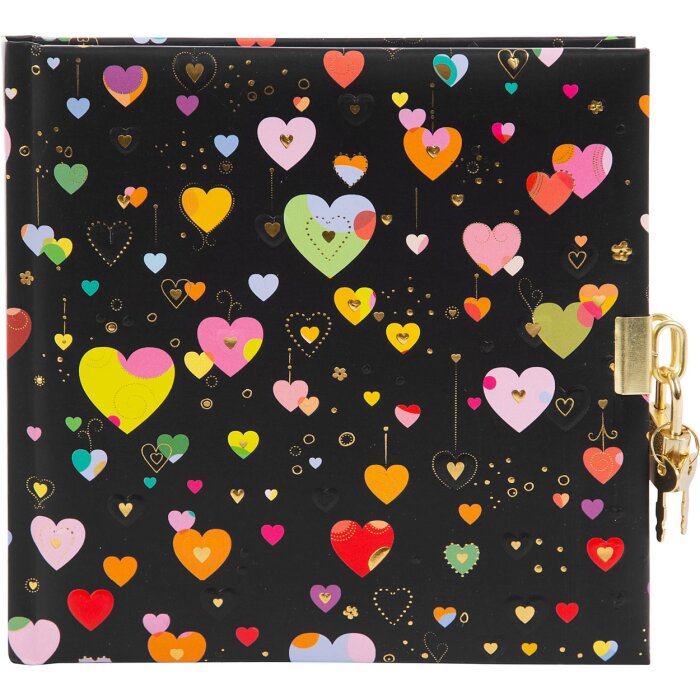 Goldbuch Dagboek Heart to Heart donker 16,5x16,5 cm 96 witte paginas