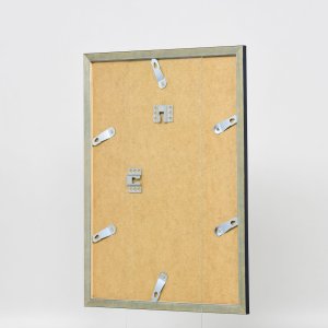 Effect houten fotolijst profiel 26 blauw met zilveren rand 2 cm lijst