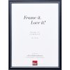 Effect houten fotolijst profiel 26 blauw met zilveren rand 2 cm lijst