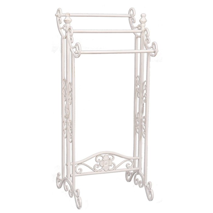 Clayre & Eef 4Y0224W Gastendoekhouder 40x37x91 cm Wit Rechthoek