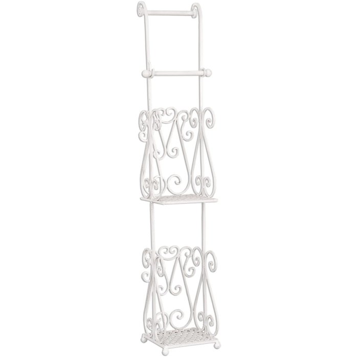 Clayre & Eef 4Y0232W Toiletrolhouder 17x17x97 cm Wit Rechthoek