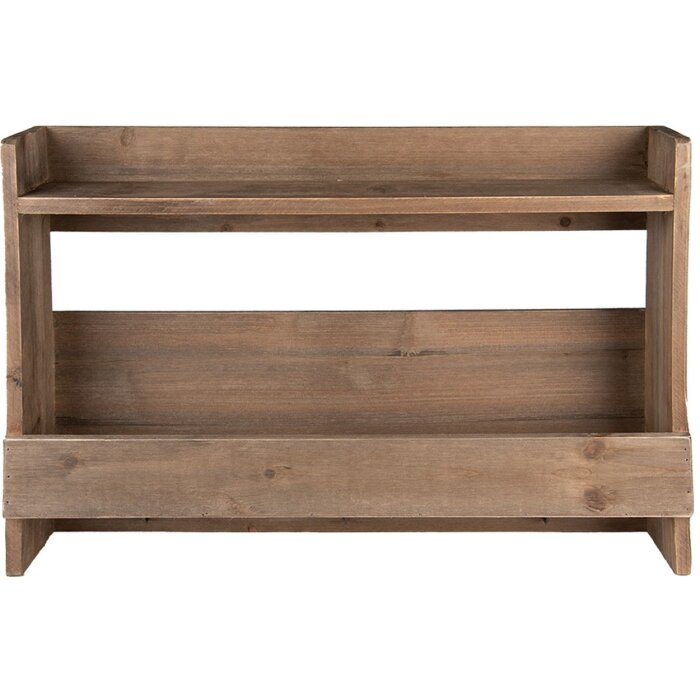 Clayre & Eef 5H0641 Wandplank 60x12x42 cm Bruin