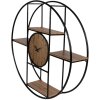 Clayre & Eef 5KL0225 Wandklok met Planchet 60x14 cm Bruin Zwart
