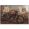 Clayre & Eef 5WA0189 Muurdecoratie Motorfiets 60x4x40 cm Bruin Rechthoek