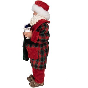 Clayre & Eef 65222 Decoratie Kerstman 16x8x28 cm Rood