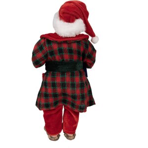 Clayre & Eef 65222 Decoratie Kerstman 16x8x28 cm Rood