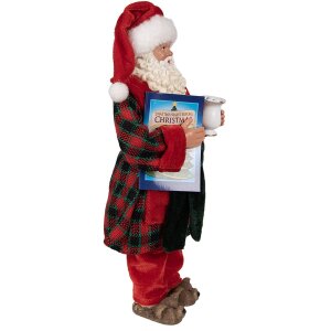 Clayre & Eef 65222 Decoratie Kerstman 16x8x28 cm Rood