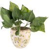 Clayre & Eef 6CE1529L Bloempot Keramiek Geel Ø 19x19 cm Botanisch ontwerp