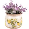 Clayre & Eef 6CE1535S Decoratie Bloempot Ø 12x9 cm Geel