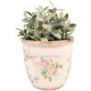 Clayre & Eef 6CE1541L Decoratie Bloempot Ø 18x17 cm Roze - Beige Rond