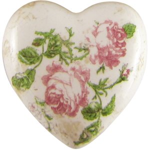 Clayre & Eef 6CE1542M Decoratie Hart 8x8x4 cm Roze -...